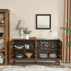 60.5  Modern Sideboard Buffet Cabinet with Storage, TV Media Console Table, Storage Cabinet with 4 Doors & Adjustable Shelves