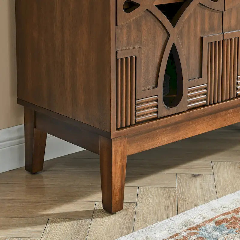 60.5  Modern Sideboard Buffet Cabinet with Storage, TV Media Console Table, Storage Cabinet with 4 Doors & Adjustable Shelves