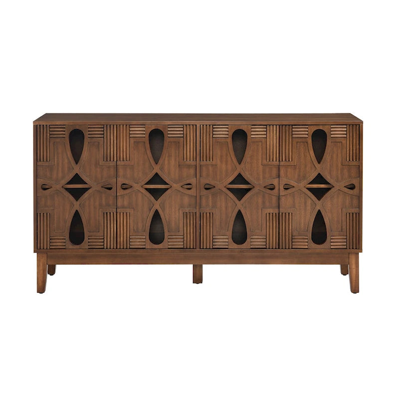 60.5  Modern Sideboard Buffet Cabinet with Storage, TV Media Console Table, Storage Cabinet with 4 Doors & Adjustable Shelves