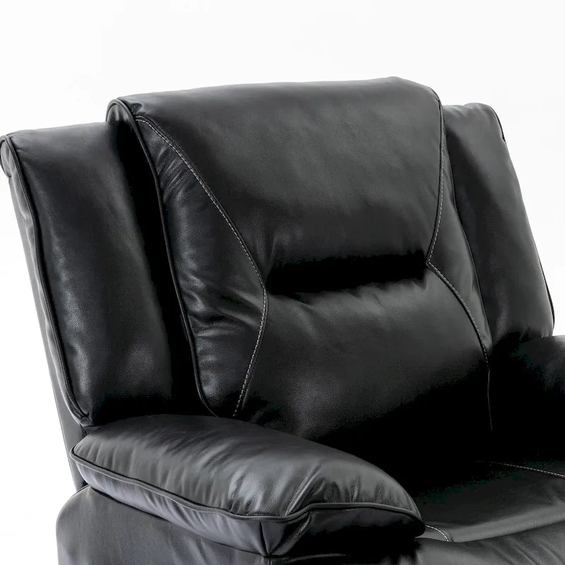 2 Seater Home Theater Recliner Manual Recliner Chair with a LED Light Strip Two Cup Holders and a Storage Box