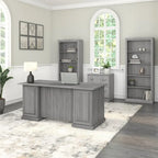 Saratoga Executive Desk, File Cabinet and Bookcases by Bush Furniture