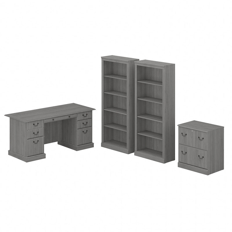 Saratoga Executive Desk, File Cabinet and Bookcases by Bush Furniture