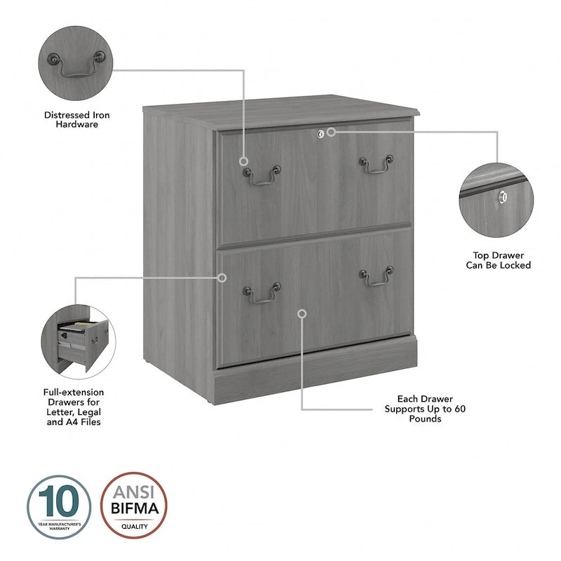 Saratoga Executive Desk, File Cabinet and Bookcases by Bush Furniture