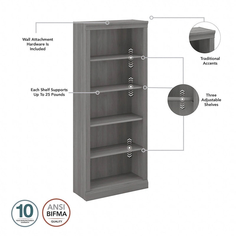 Saratoga Executive Desk, File Cabinet and Bookcases by Bush Furniture