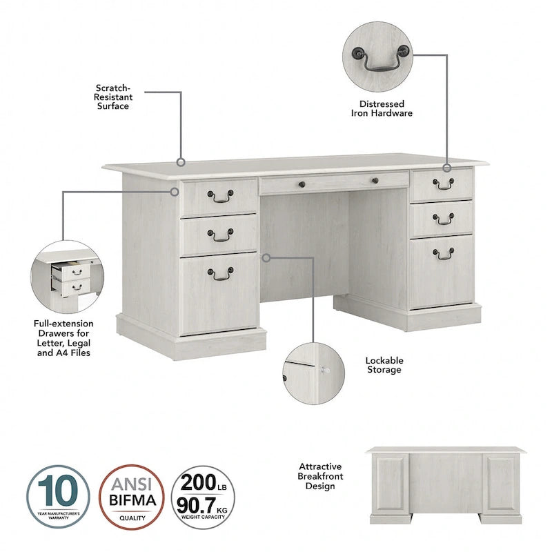 Saratoga Executive Desk, File Cabinet and Bookcases by Bush Furniture