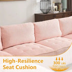 U-Shaped Corduroy Upholstered 6-Seat Convertible Modular Sectional Sofa Fit for Living Room