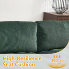 U-Shaped Corduroy Upholstered 6-Seat Convertible Modular Sectional Sofa Fit for Living Room