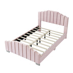 Modern Full Size Upholstered Platform Bed with Quilted Headboard and Footboard, Wooden Frame, No Box Spring Needed