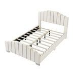 Modern Full Size Upholstered Platform Bed with Quilted Headboard and Footboard, Wooden Frame, No Box Spring Needed