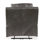 Ben Dual Power Recliner Chair, Adjustable Headrest, Gray Faux Leather