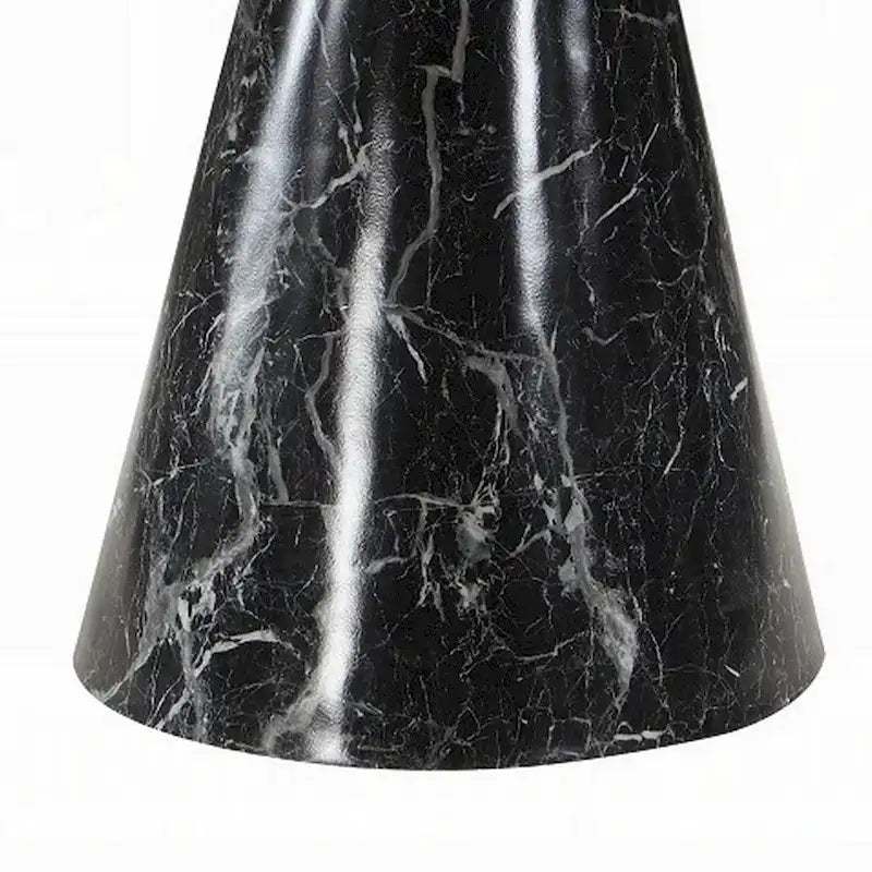 Olivia Dining Table, Pedestal Base, 48 Inch Round Black Faux Stone Top