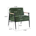 Varsts Modern Upholstered Accent Chair with Wood Frame, Emerald by Christopher Knight Home