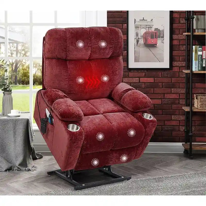 Christopher Knight Home Power Lift Recliner Chair for Elderly Infinite Position Lay Flat 180 with Heat Massage