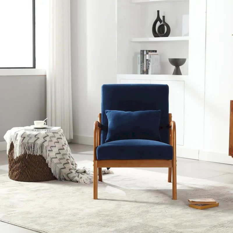 GDFStudio - Olivia Velvet Upholstered Accent Chair with Solid Wood Frame and Comfortable Cushion