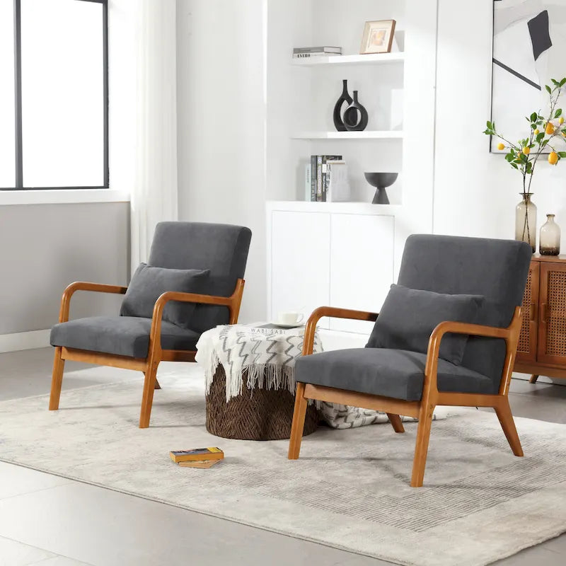 GDFStudio - Olivia Velvet Upholstered Accent Chair with Solid Wood Frame and Comfortable Cushion