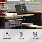Frost 53inch Large Kitchen Island with Drop Leaf