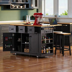 Frost 53inch Large Kitchen Island with Drop Leaf
