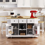 Frost 53inch Large Kitchen Island with Drop Leaf