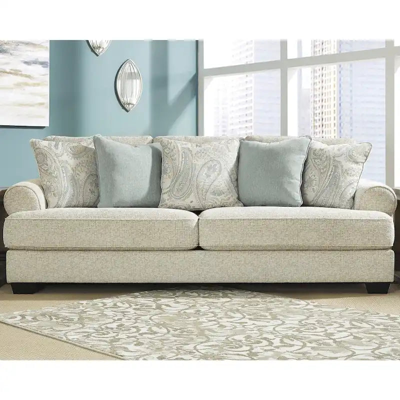 Signature Design by Ashley Monaghan Beige Sofa - 98  W x 45  D x 39  H
