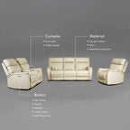 3-Piece Leather Zero Gravity Power Reclining Sofa Set with Power Headrest and Power Lumbar,USB&USB-C Port