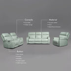 3-Piece Leather Zero Gravity Power Reclining Sofa Set with Power Headrest and Power Lumbar,USB&USB-C Port