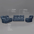 3-Piece Leather Zero Gravity Power Reclining Sofa Set with Power Headrest and Power Lumbar,USB&USB-C Port