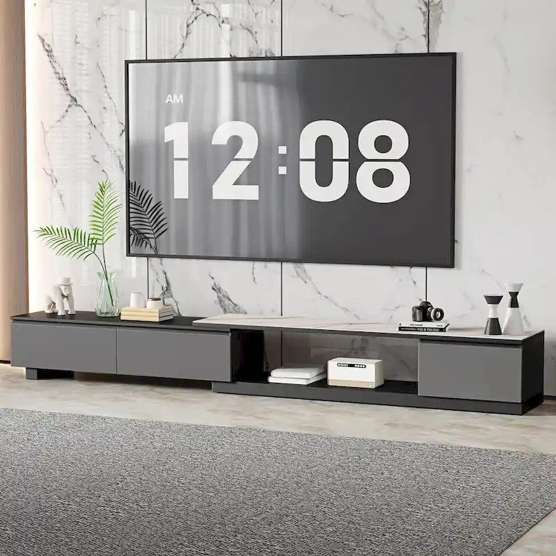 Extendable TV Stand Media Console With 3 Drawers - 75  - 122 