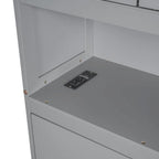 Wooden Platform Storage Bed Full Size Bed Frame with Storage Headboard