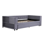 Upholstered Velvet Daybed Storage Bed Frame with USB Charging Ports
