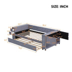 Upholstered Velvet Daybed Storage Bed Frame with USB Charging Ports