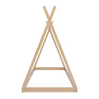 Montessori Wood Twin Tent Bed - Low-Floor House-Shaped Bed Frame for Kids/Teens - Slat-Free Design for Boys & Girls Bedrooms