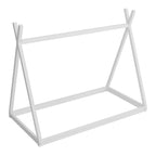 Montessori Wood Twin Tent Bed - Low-Floor House-Shaped Bed Frame for Kids/Teens - Slat-Free Design for Boys & Girls Bedrooms