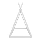 Montessori Wood Twin Tent Bed - Low-Floor House-Shaped Bed Frame for Kids/Teens - Slat-Free Design for Boys & Girls Bedrooms