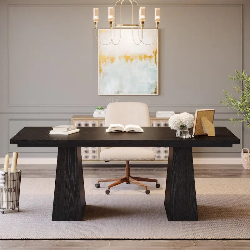 63 Inches Modern Executive Office Desk Large Computer Conference Table