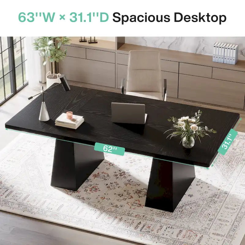 63 Inches Modern Executive Office Desk Large Computer Conference Table