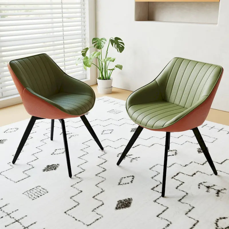 Set Of 2 Dining Chairs With Metal Legs