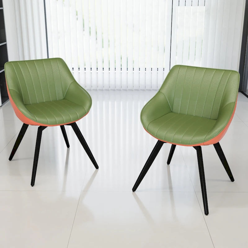 Set Of 2 Dining Chairs With Metal Legs