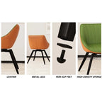 Set Of 2 Dining Chairs With Metal Legs