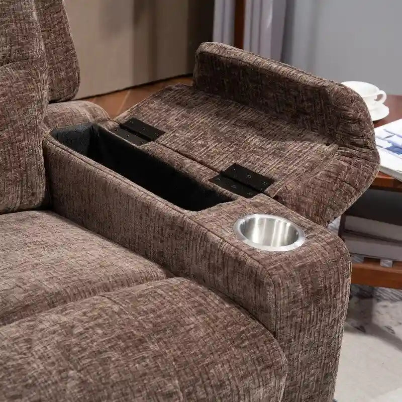 Overstuffed Chenille Power Lift Recliner With Extended Footrest,lift Assist,heat/message,ubs/type C Charging & Storage