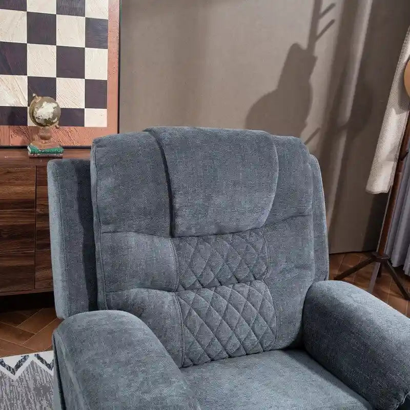 Overstuffed Chenille Power Lift Recliner With Extended Footrest,lift Assist,heat/message,ubs/type C Charging & Storage