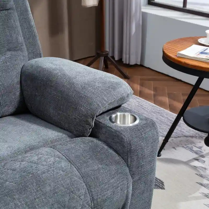 Overstuffed Chenille Power Lift Recliner With Extended Footrest,lift Assist,heat/message,ubs/type C Charging & Storage