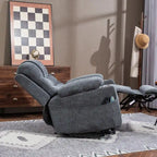 Overstuffed Chenille Power Lift Recliner With Extended Footrest,lift Assist,heat/message,ubs/type C Charging & Storage