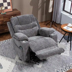 Overstuffed Chenille Power Lift Recliner With Extended Footrest,lift Assist,heat/message,ubs/type C Charging & Storage
