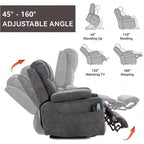 Overstuffed Chenille Power Lift Recliner With Extended Footrest,lift Assist,heat/message,ubs/type C Charging & Storage