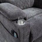 Overstuffed Chenille Power Lift Recliner With Extended Footrest,lift Assist,heat/message,ubs/type C Charging & Storage