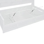Twin Daybed with Hydraulic Lift, 3 Storage Spaces & Built-in Shelves and Cabinets