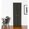 HomeRoots 71 Dark Brown Wood Pantry Or Storage Closet - 23.6' X '70.8' X '11.8