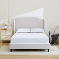 Tall 54  Headboard Upholstered Wingback Bed Platform Bed