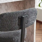 360 Swivel Bar Stools Set of 2,Boucle Counter Height Bar Chairs with Metal Legs for Kitchen Island, Dining Room