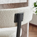 360 Swivel Bar Stools Set of 2,Boucle Counter Height Bar Chairs with Metal Legs for Kitchen Island, Dining Room